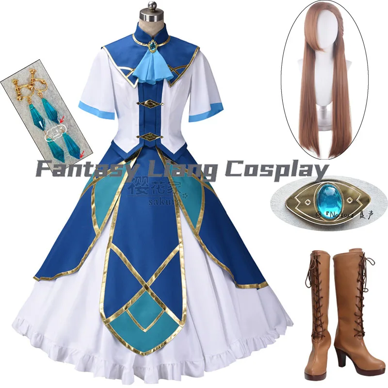 Meu Próximo Vida Única como Vilã: Todos os Caminhos Líderam ao Destino! Fantasia de Cosplay Catarina Claes/Katarina Claes, Vestido Elegante, Conjunto de Halloween