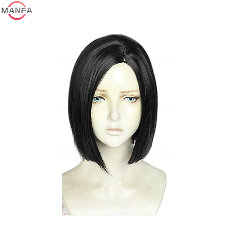 Game Valorant Viper Cosplay Wig Short Straight Black Cosplay Wigs Heat Resistant Synthetic Hair Halloween Role play + Wig Cap