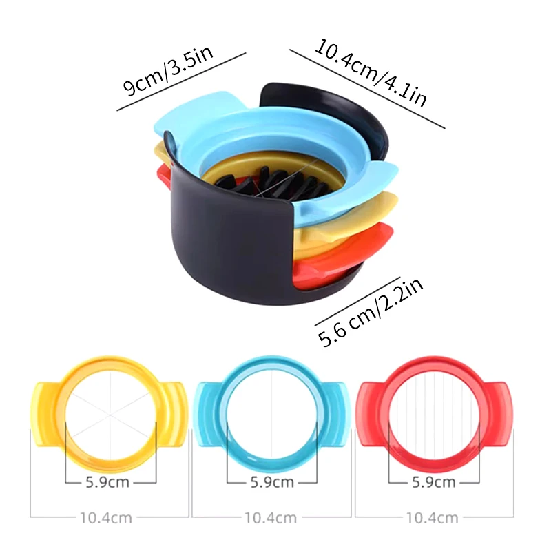 قطاعة بيض متعددة الوظائف من الفولاذ المقاوم للصدأ ، أدوات مطبخ منزلية مبتكرة ، قطاعة فواكه 3 في 1