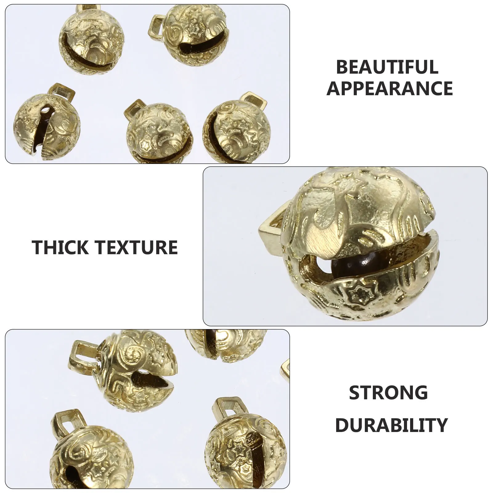 

6Pcs Brass Jingle Bells DIY Craft Bells for Christmas Tree Decoration Pet Door Bell Copper Pendant Ornaments Christmas Bell