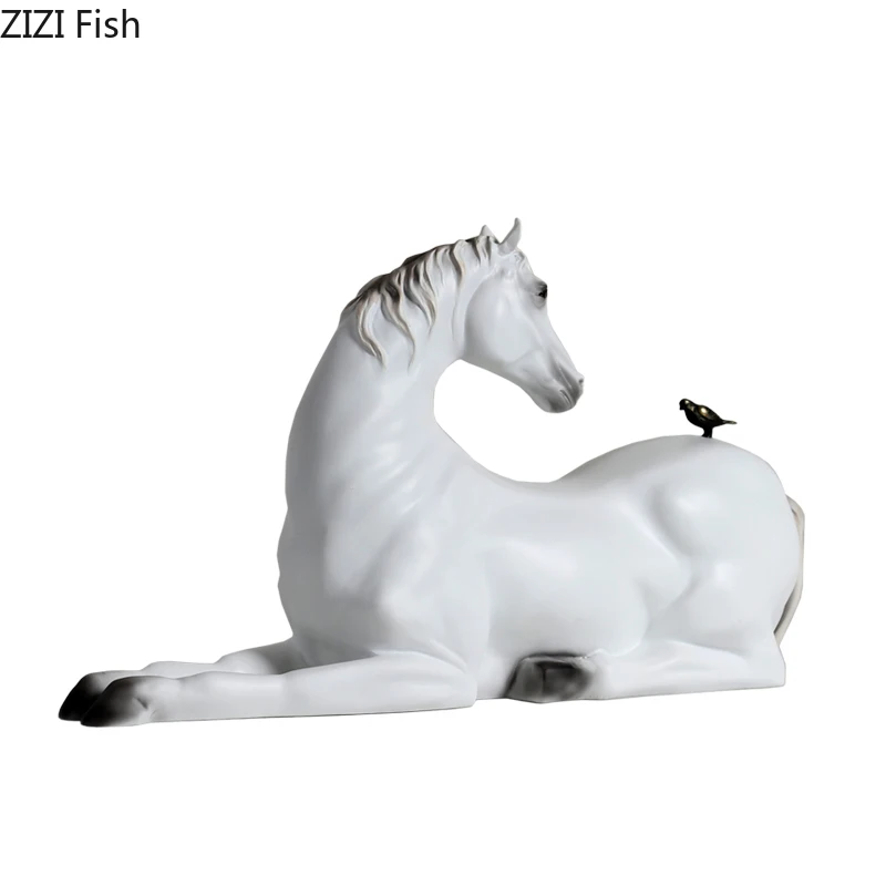 

Horse Sculpture Animal Art Ornaments Statue Decoration Crafts Home Accessories Display Exhibits Figurines Miniatures Gift