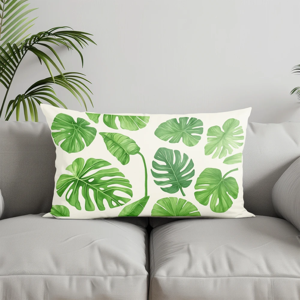 ديكور المنزل نمط أوراق الاستوائية رمي وسادة مناسبة ل أريكة غرفة نوم سيارة وسادة غطاء وسادة مستطيلة الظهر وسادة