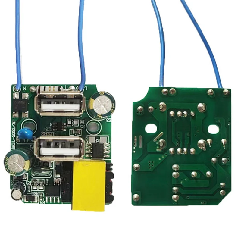 Placa de carregamento rápido do telefone móvel, módulo do adaptador do poder, saída dupla do soquete do USB, 5V, 2.1A, 1Pc