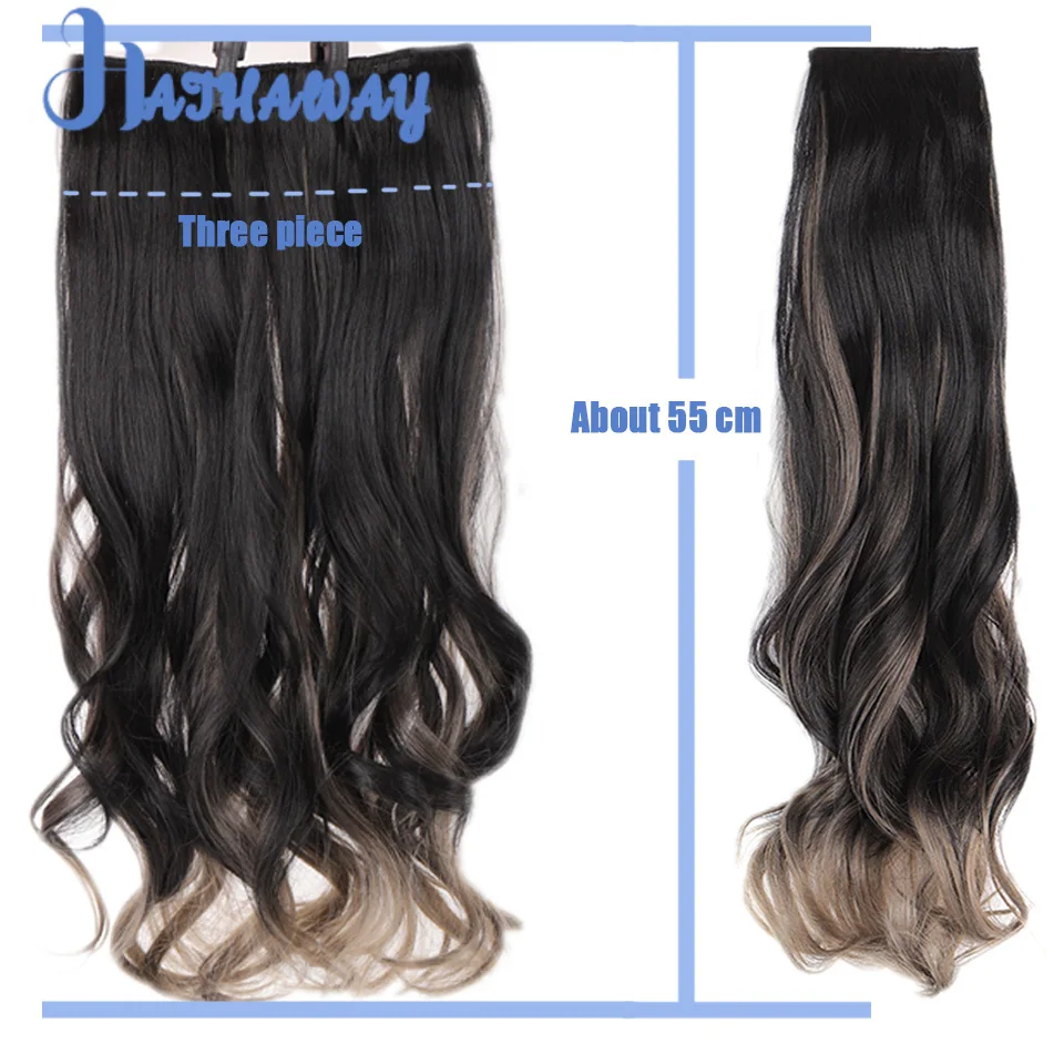 Synthetic Highlight Clip In Hair Extensions Long Curly Hair Extension Invisible Seamless Fluffy Hairpiece Increased Hair Volume