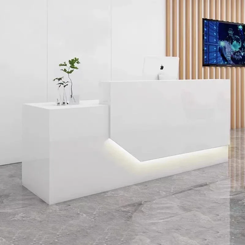

Modern Corporation Reception Desks Nordic Simple Design White Counter Beauty Salon podium Office Furniture Receptionsdisk FYRD