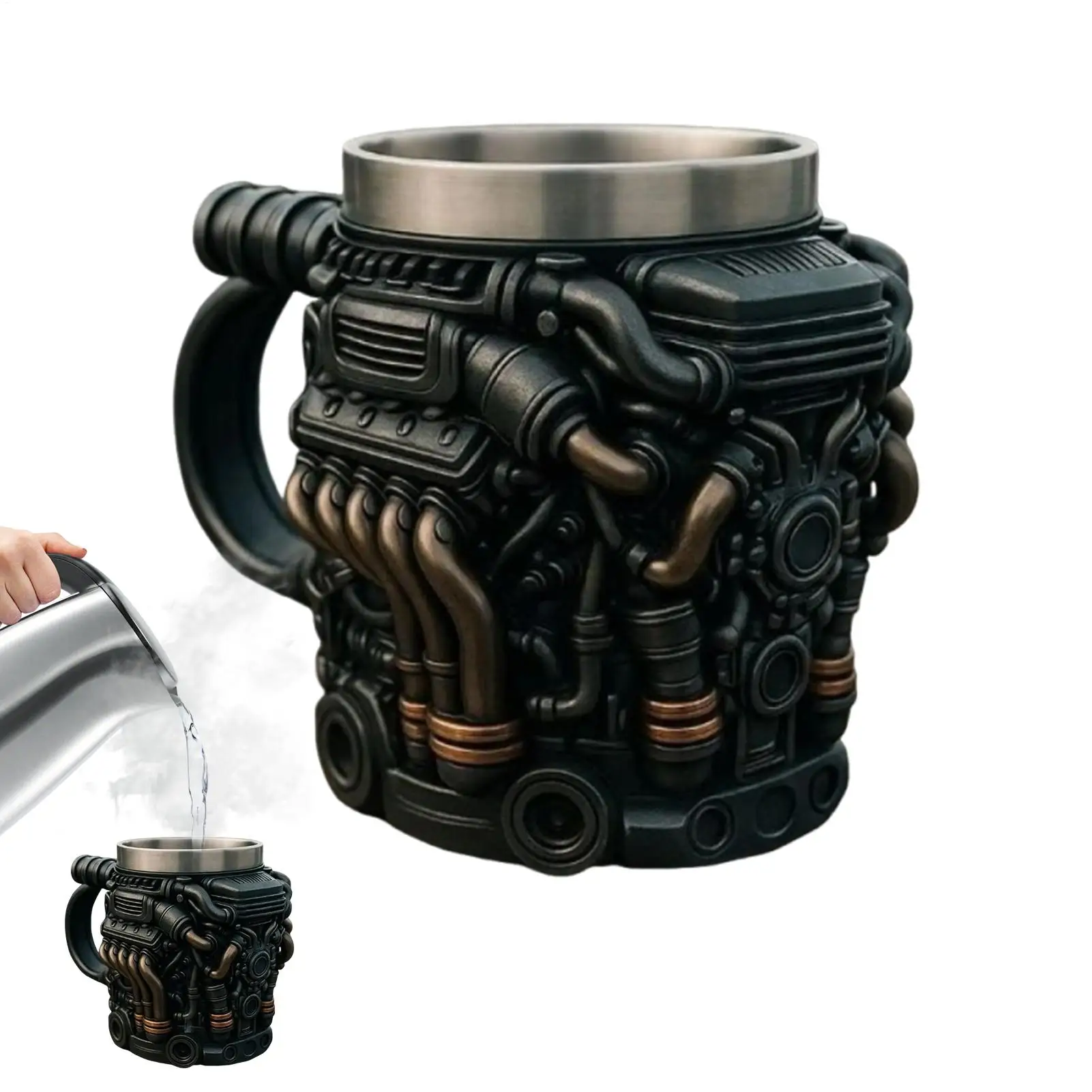 

Coffee Mug Coffee Mug Engine Shape Cup Reusable Drinkware with Insulated Handle for All-Season Apartment Hotel Dorm Home Camping