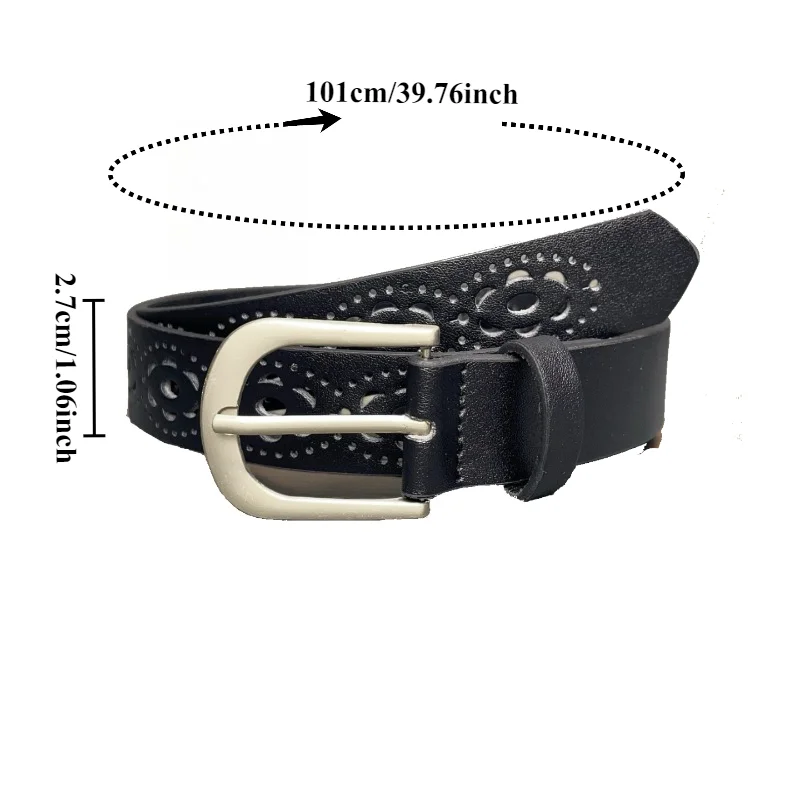 New Arrival Stylish Minimalist and Versatile Openwork Breathable Belt with Buckle Trendy Women’s Belts for Jeans and Skirts