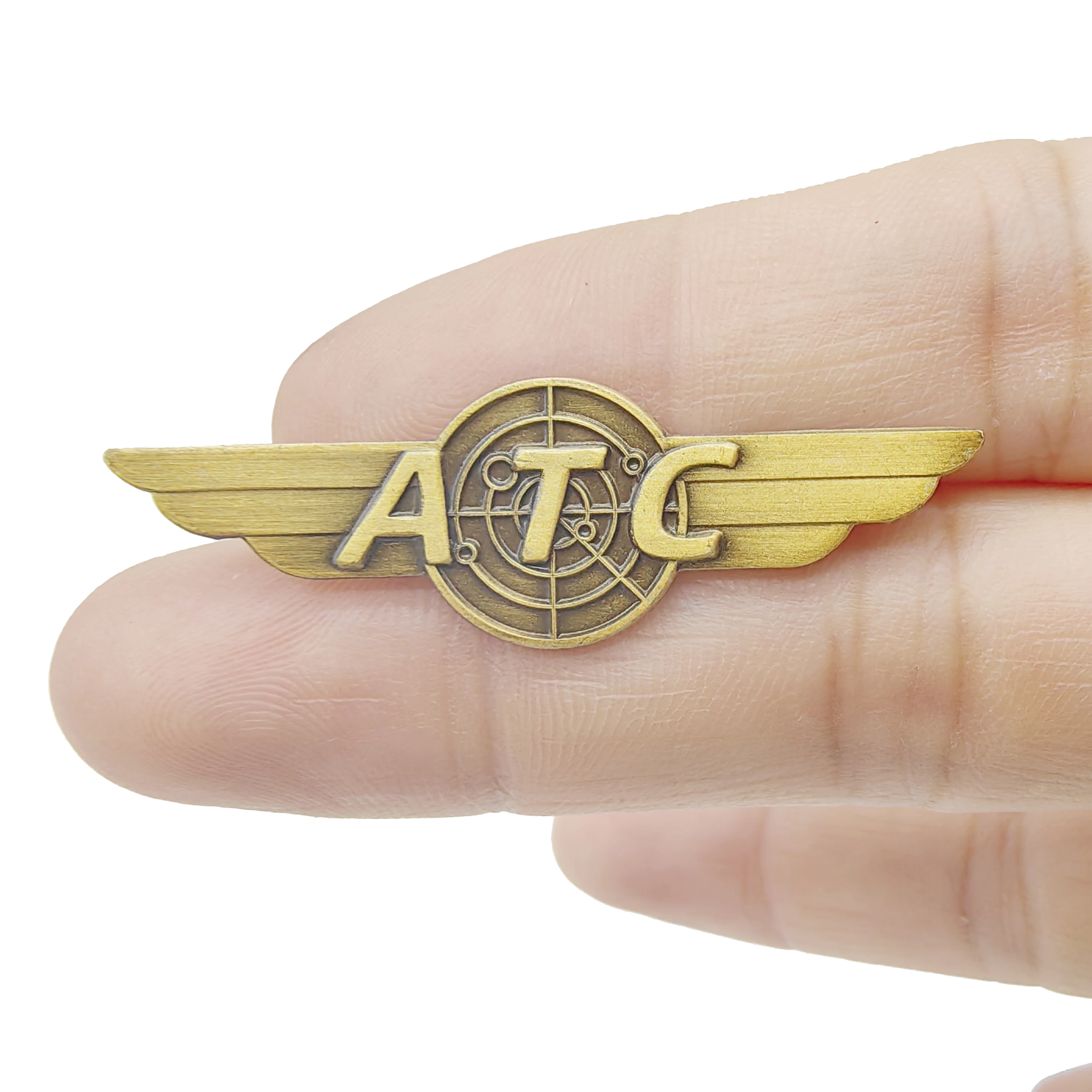 1PC ATC spilla in bronzo Vintage spilla per equipaggio aereo distintivo per uso aziendale spilla per abito con risvolto regalo