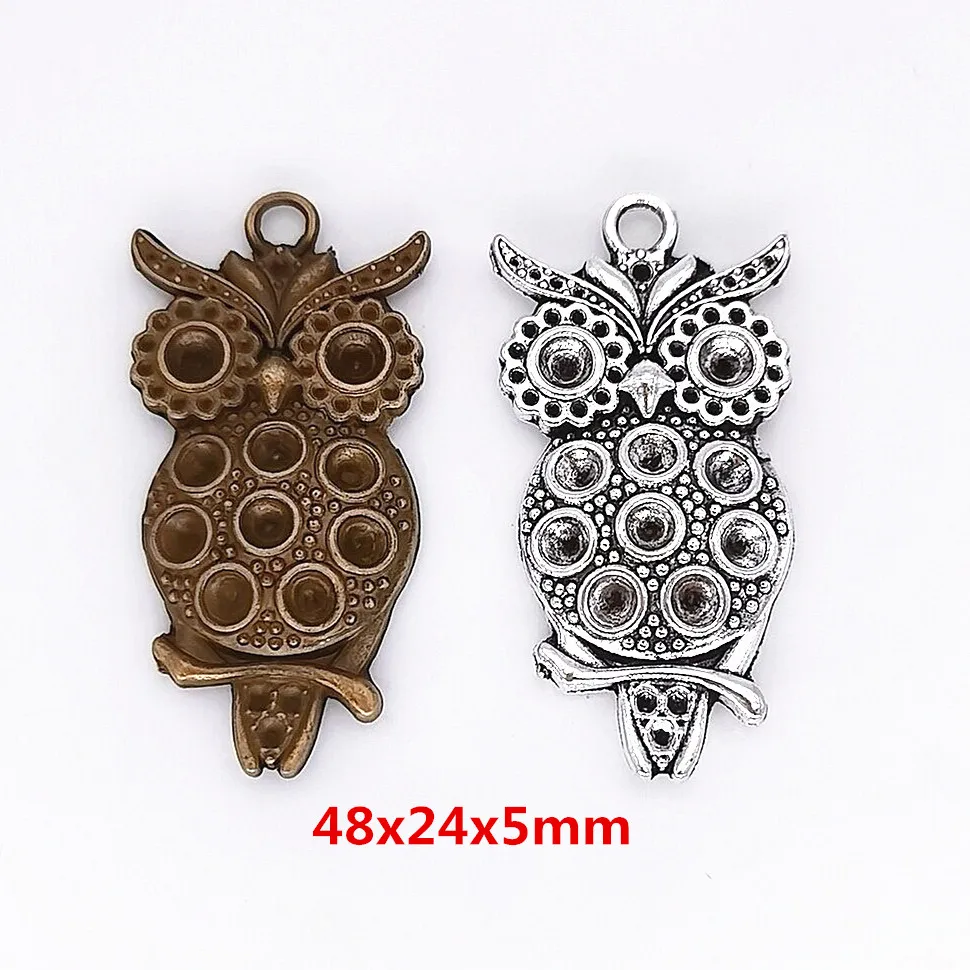 7pieces (owl) vintage zinc alloy charm metal pendant DIY jewelry discovery making accessories 009