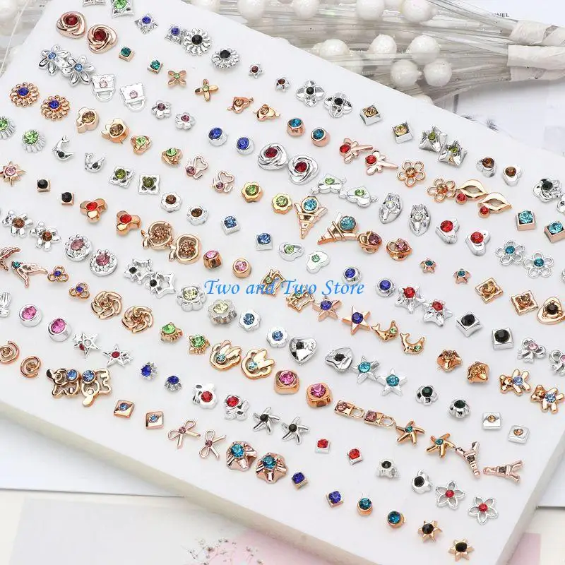 HX6F 100 Pairs Multiple Earrings Set for Women Earrings Set Earrings