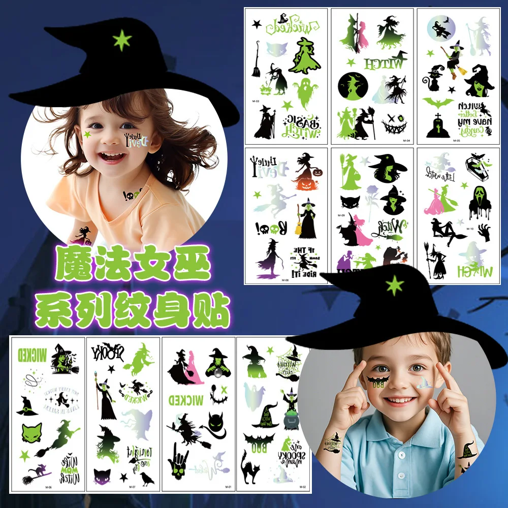 10 Sheets Magic Witch Temporary Tattoos Premium Legendary Secret Face Arm Skin Safe Stickers For Women Kids Party