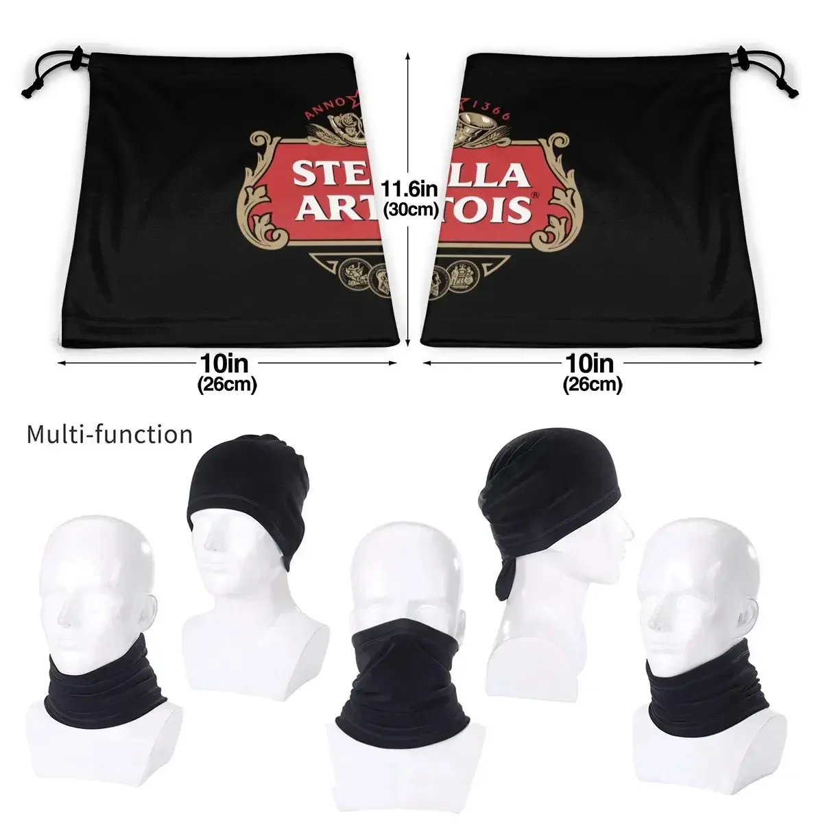 Stella Artois Beer Ghetta per il collo in microfibra Bandana Sciarpa Moda unisex Protezione UV