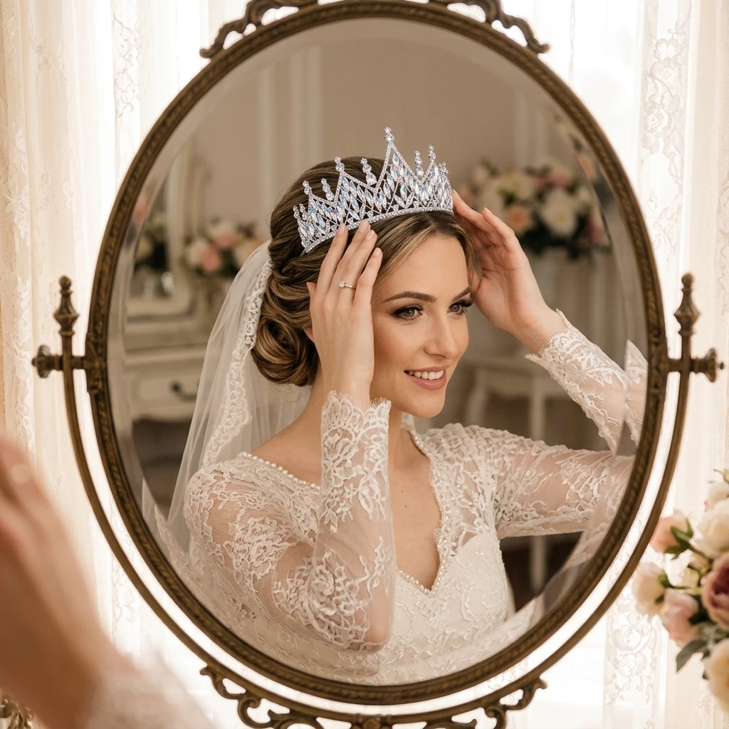 Luxurious Tiara Crystal Hairband Sparkling Bridal Crown for Wedding Party Stage Performance Elegant Rhinestone Headpiece