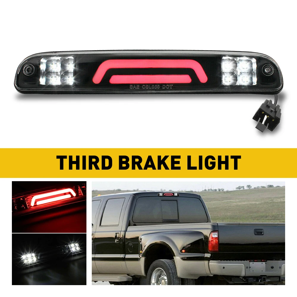 

НОВЫЙ красный, белый светодиодный третий стоп-сигнал для Ford Ranger 1993-2011 F250 F350 F450 Дополнительный задний стоп-сигнал с высоким креплением DRL