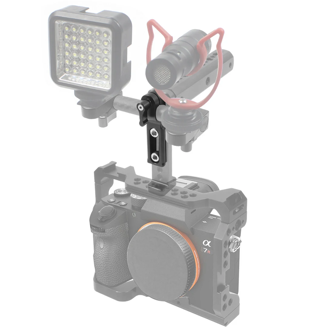 Standard 15mm Einzel Rod Clamp Quick Release Adapter mit NATO Sicherheit Schiene 1/4 Schrauben für DSLR Kamera Top Griff/platte/Käfig Rig – Detail 11
