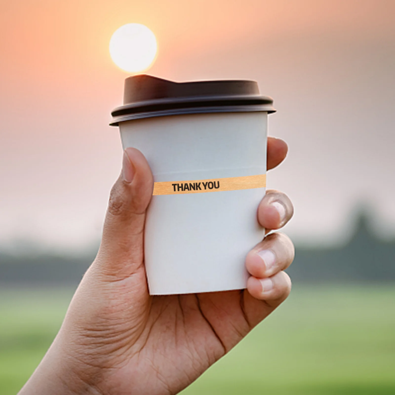 

1 Roll Paper Sealing Tape Kraft Thank You Tape for Bakery Bag Packaging Gift Box Label Packing Tapes Bag Sealing Tapes