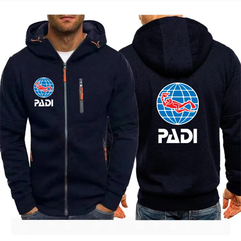 

Hoodies Men Jacket Scuba Driver Padi Print Casual HipHop Harajuku Hooded Sweatshirts Mens Zipper Jacket Man Hoody Clothing