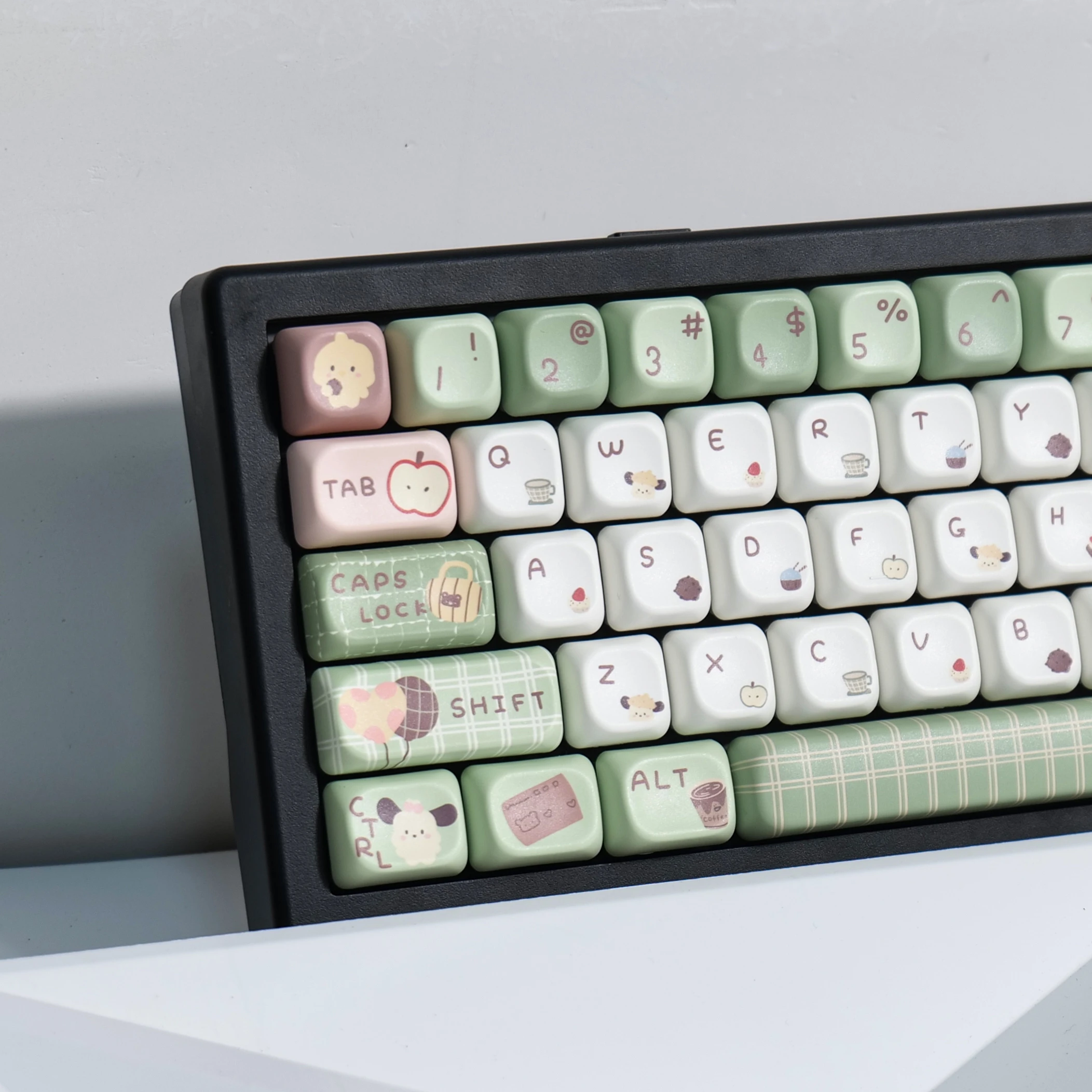 Imagem -03 - Floresta Tarde Chá Keycaps Keycap Bonito para Teclado Mecânico Sublimação Pbt Perfil Xoa Foa Mda F75 Hi8 F99 Vgn 141 Chaves