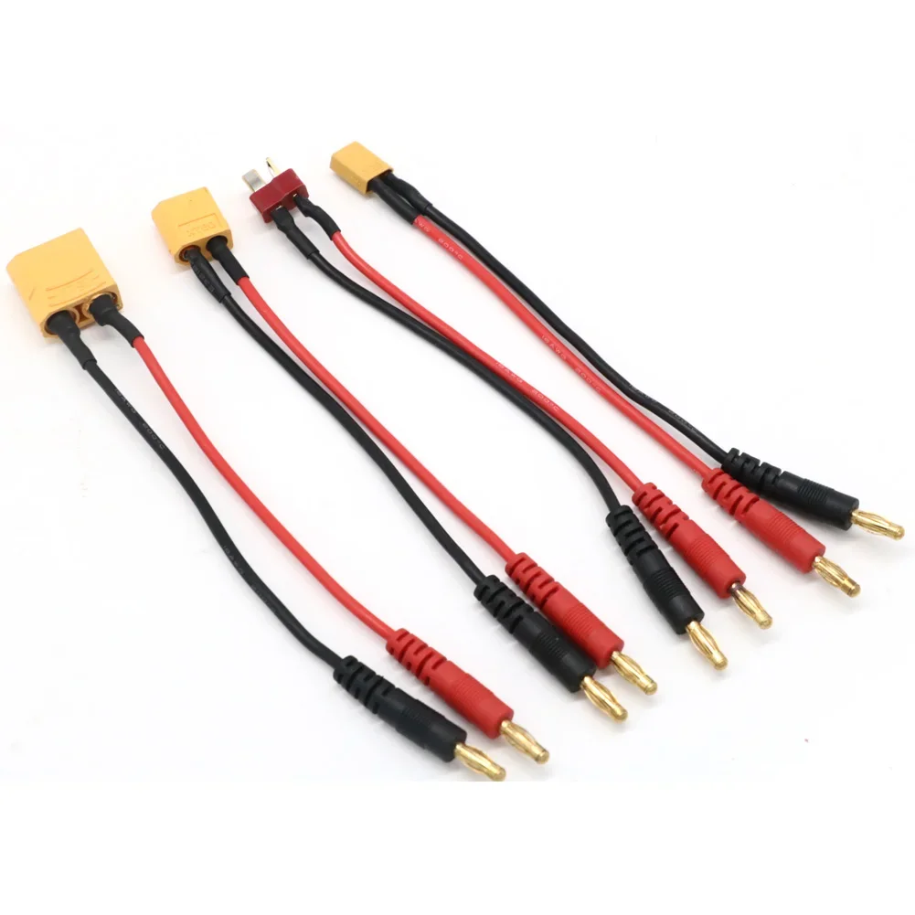 

15CM XT30 XT60 XT90 T Plug Charge Lead to 4.0mm Banana Plugs Charge Cable Silicone Wire 14AWG For Lipo Battery