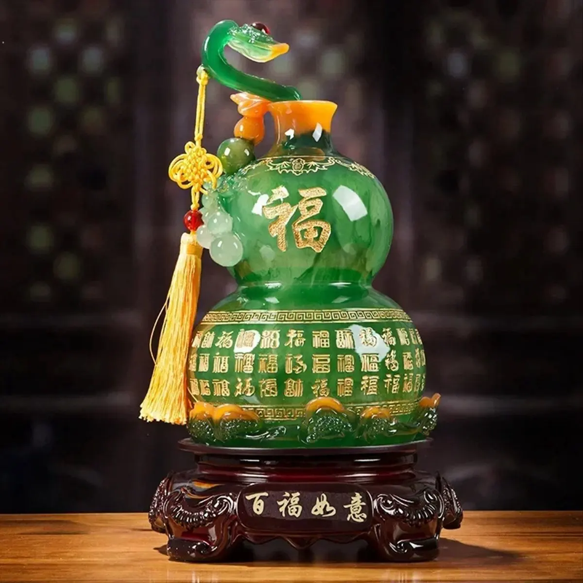 Feng Shui Gourd Decor Town House Home Room Tv Cabinet Wine Attracting Decor