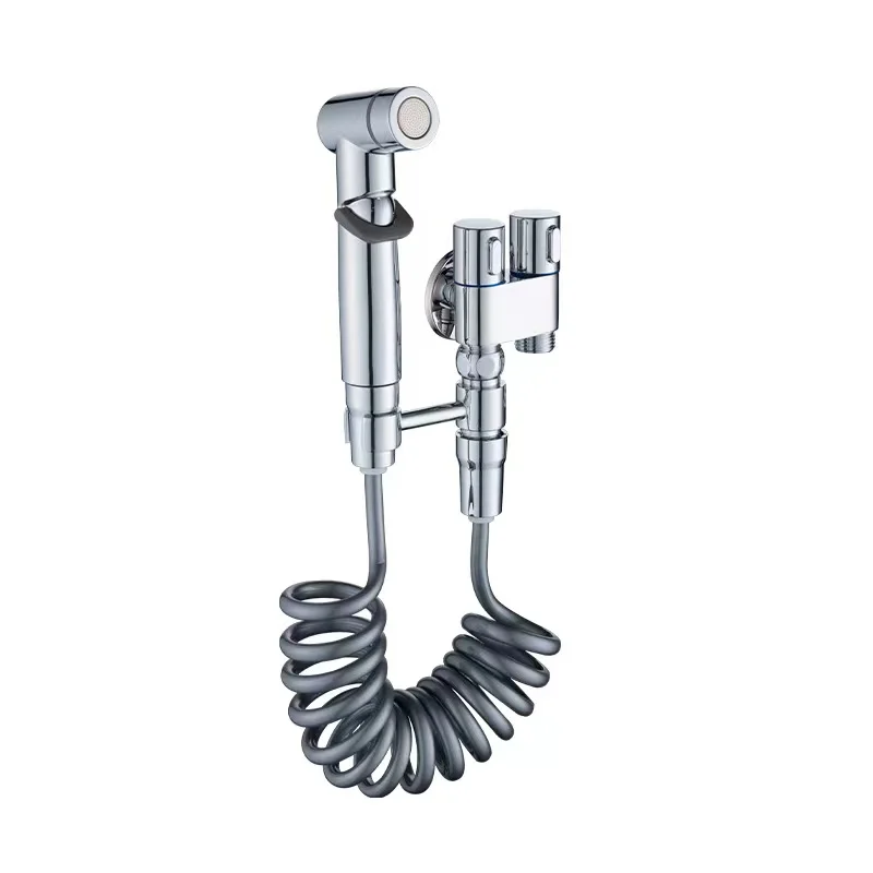

New Design Bathroom Fitting Brass Angle Valve ABS Sprayer Toilet Hand Bidet Sprayer Set for Bathroom