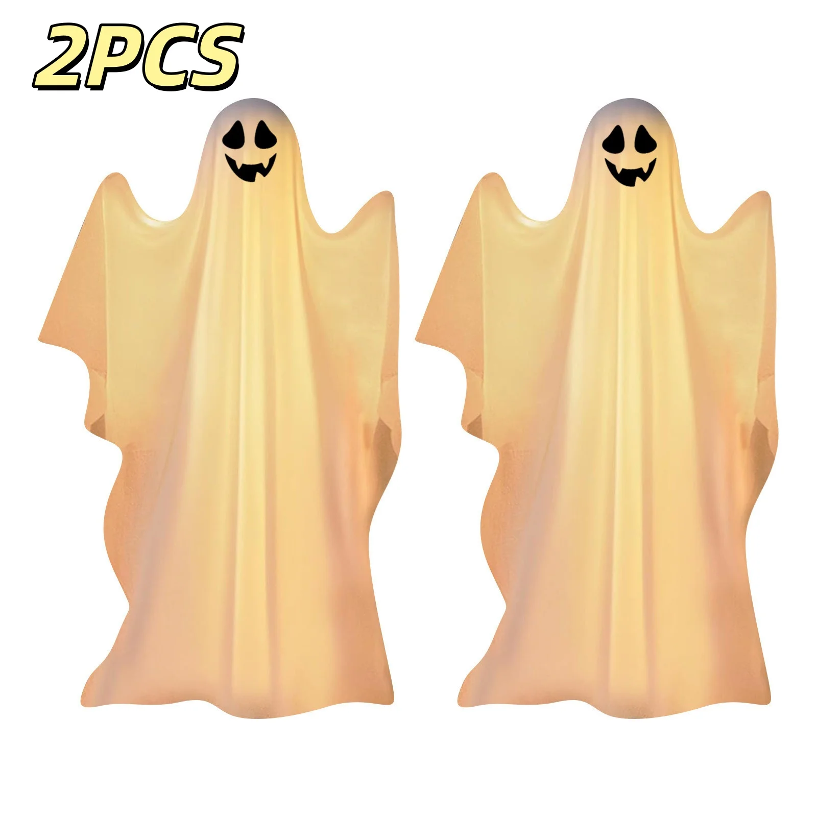 2 Packs 80cm Glowing Ghost Figurine Horror Standing Ghost Decoration for Halloween Indoor & Outdoor, Halloween  Party Decor