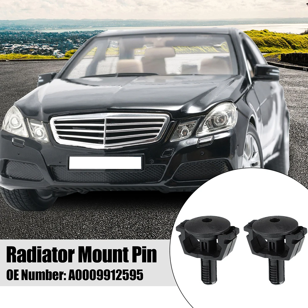 For Mercedes Radiator Support Radiator Mount Pin Car 2Pcs 4.6x4.1x3cm A0009912595 Accessory Black Parts Plastic