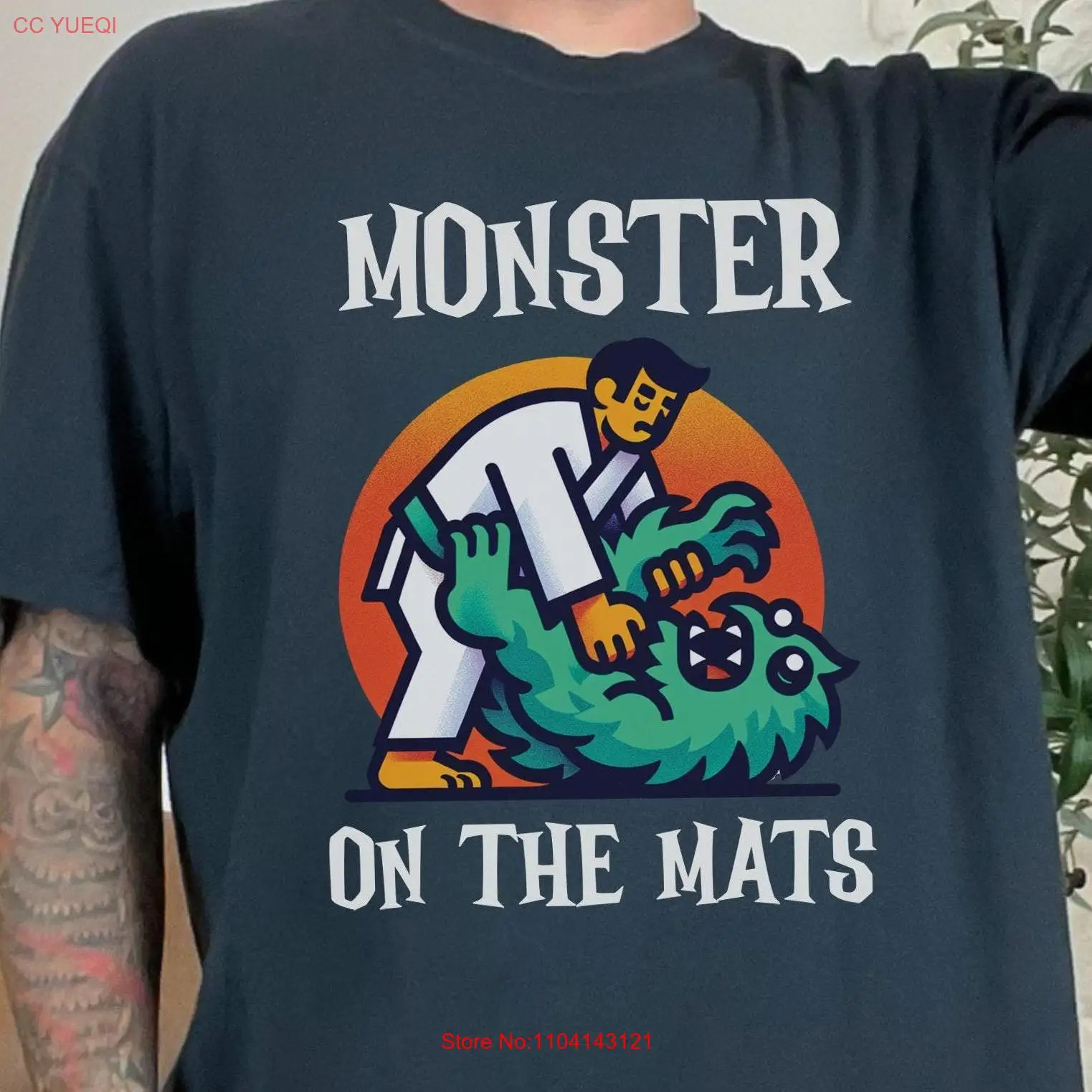 

Забавная футболка с изображением монстра на ковриках, бразильское джиу-джитсу, BJJ премиум-класса, осень на Хэллоуин для папы, боевые искусства