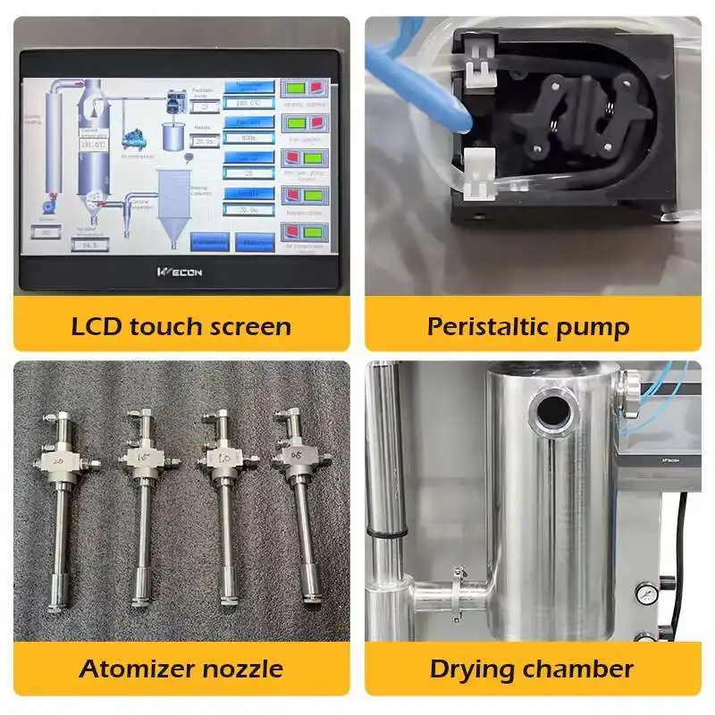 2000ml/h Lab Commercial Camel Milk Gum Arabic Spray Dryer Machine for Sale