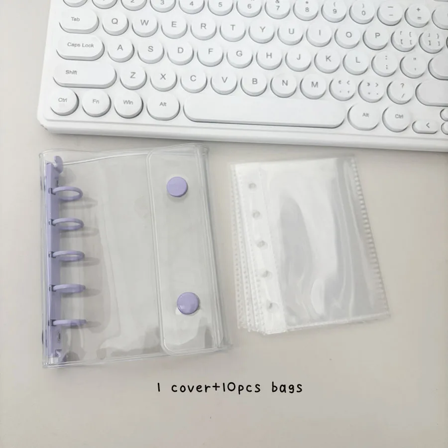 M5 Binder Kpop Sammelalbum, Macaron 5-Loch-Einband, DIY 10 Innentaschen, 45 Gitter-/Blanko-/Linierte Nachfüllpapiere – Detail 11