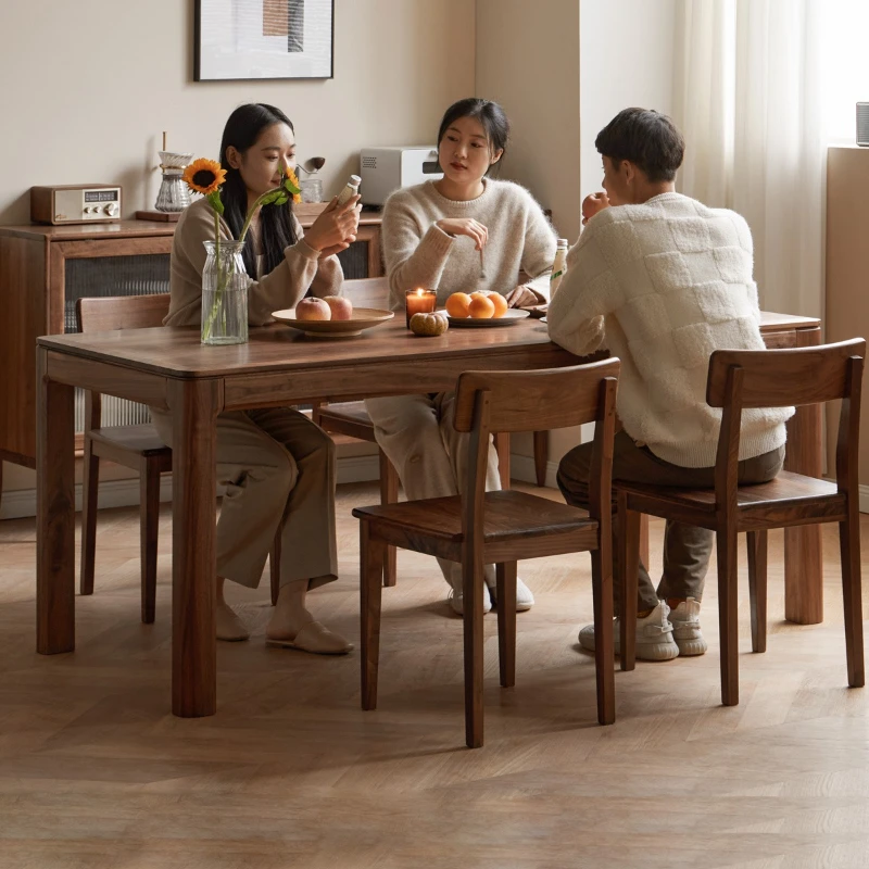 

Solid wood dining table North American black walnut simple eating table restaurant