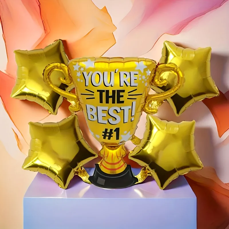 Kit de globos con forma de estrella dorada, 5 uds., "You Are The Best", para graduaciones, eventos deportivos, cumpleaños, decoración para fiestas, suministros para festivales