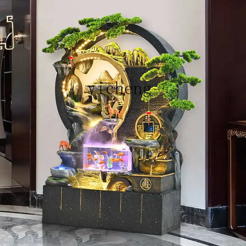 A30  rockery flowing water fish tank landscape screen partition lucky balcony entrance ornament