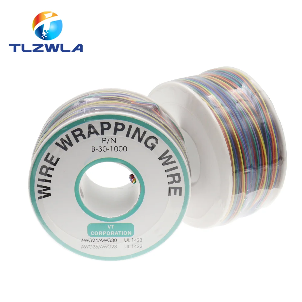 8 color Wrapping Wire 200 Meters AWG30 Cable OK Line PCB Flying Jumper Wire Tinned Copper Solid PVC insulation