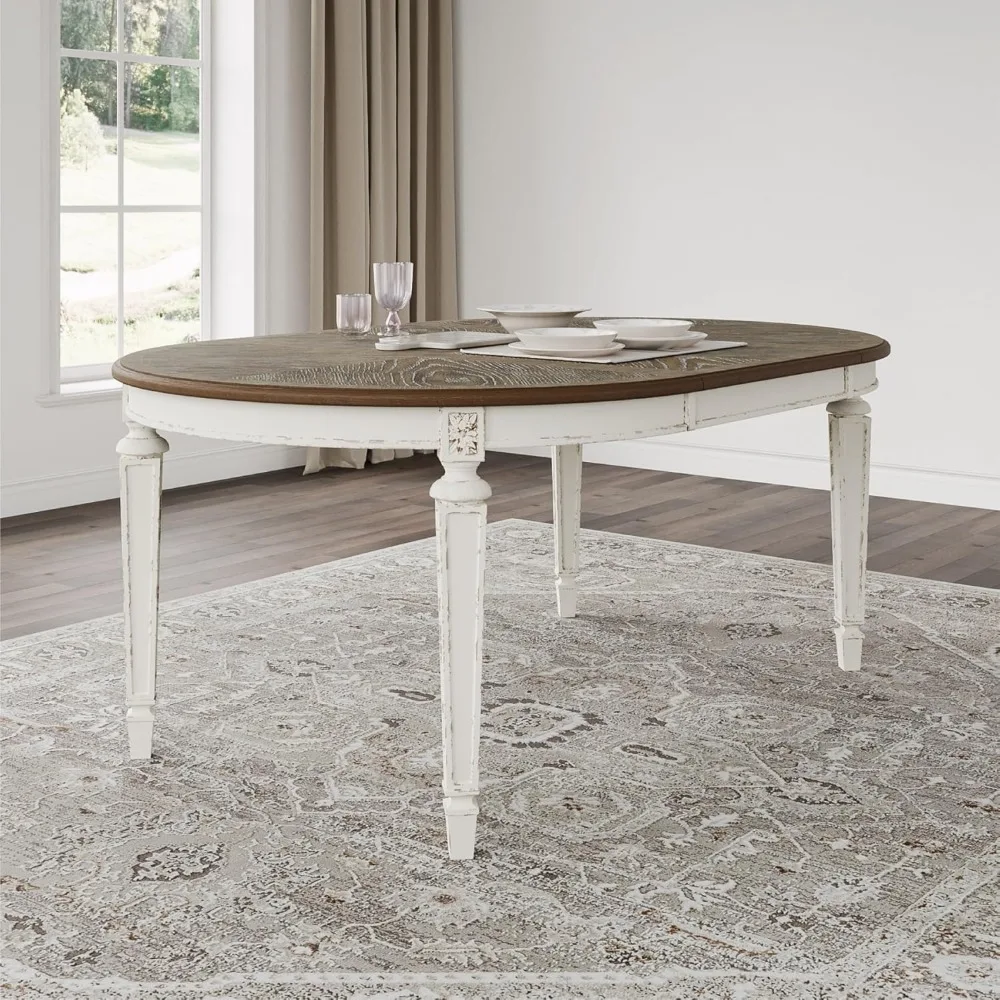 طاولة طعام Ashley Realyn Signature باللون الأبيض المتعثر #2