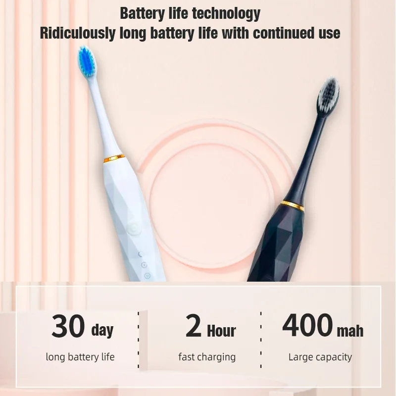 Electric Ultrasonic Toothbrush Six Speed Mode Home Soft Hair USB Charging Waterproof Adult Tooth Cleaner Automatic Couple Set