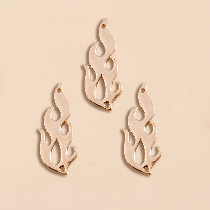 Leslie 10 teile/los 15*39mm Trend Metall Feuer Charms für Armbänder Anhänger Halsketten DIY Legierung Charms Schmuck Zubehör – Detail 5