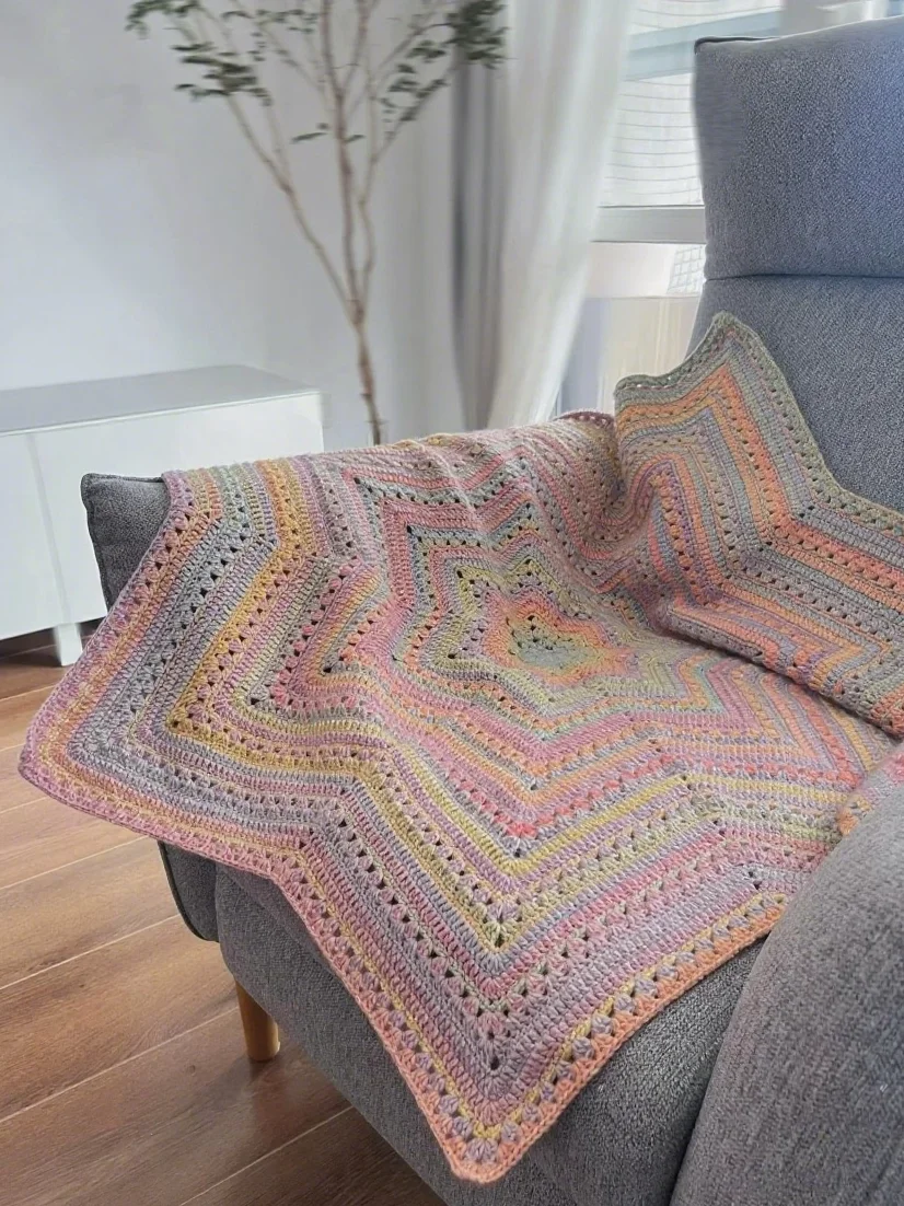 

Набор материалов для вязания шали ручной работы с градиентным цветом, набор для самостоятельного изготовления пледа Star Seven, пряжа для вязания крючком, модная пряжа с эффектом облачного окрашивания, Ac...