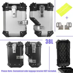 Aluminum 38L Motorcycle Side Luggage Boxes Case Tool Box Saddlebag Storage Saddle Bag Universal For BMW KTM Suzuki Honda Benelli