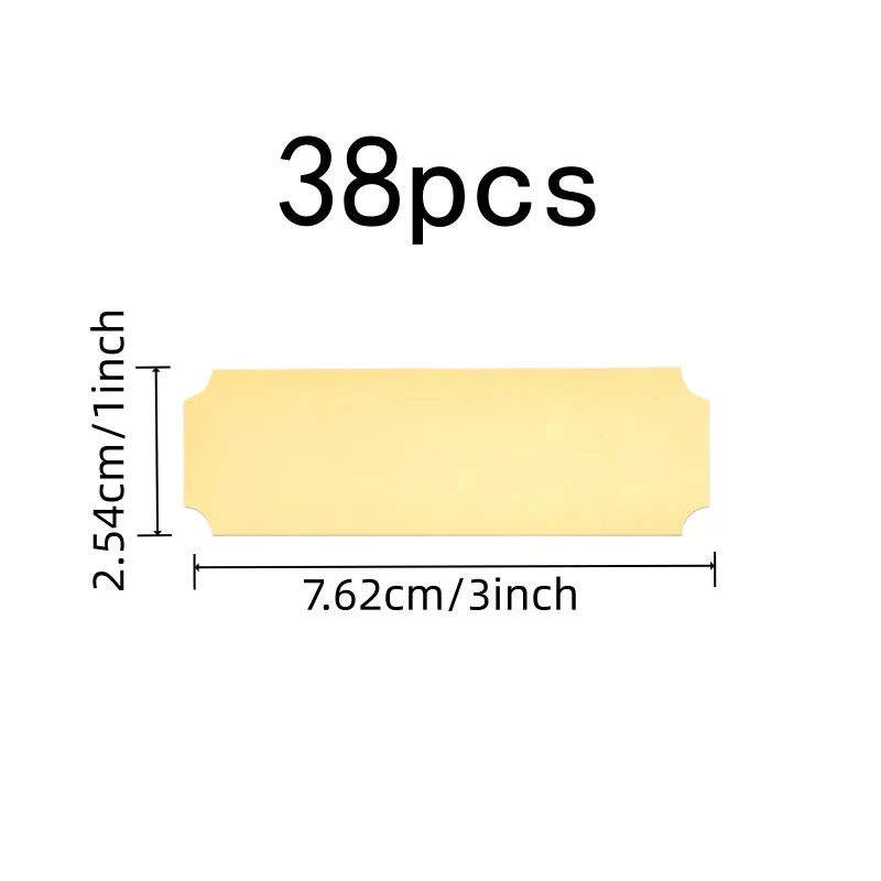 Gold ID Tags 38 pcs, Smooth Writable Surface, Durable Scratch Resistant, for School Classroom ID, Multipurpose