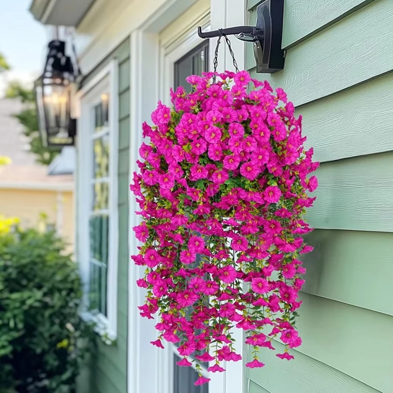 2/6 قطعة الزهور الاصطناعية الكرمة الصباح المجد الزفاف المنزل غرفة الجدول مهرجان ديكورا هالوين في الهواء الطلق حديقة قوس الجدار لتقوم بها بنفسك هدية #5