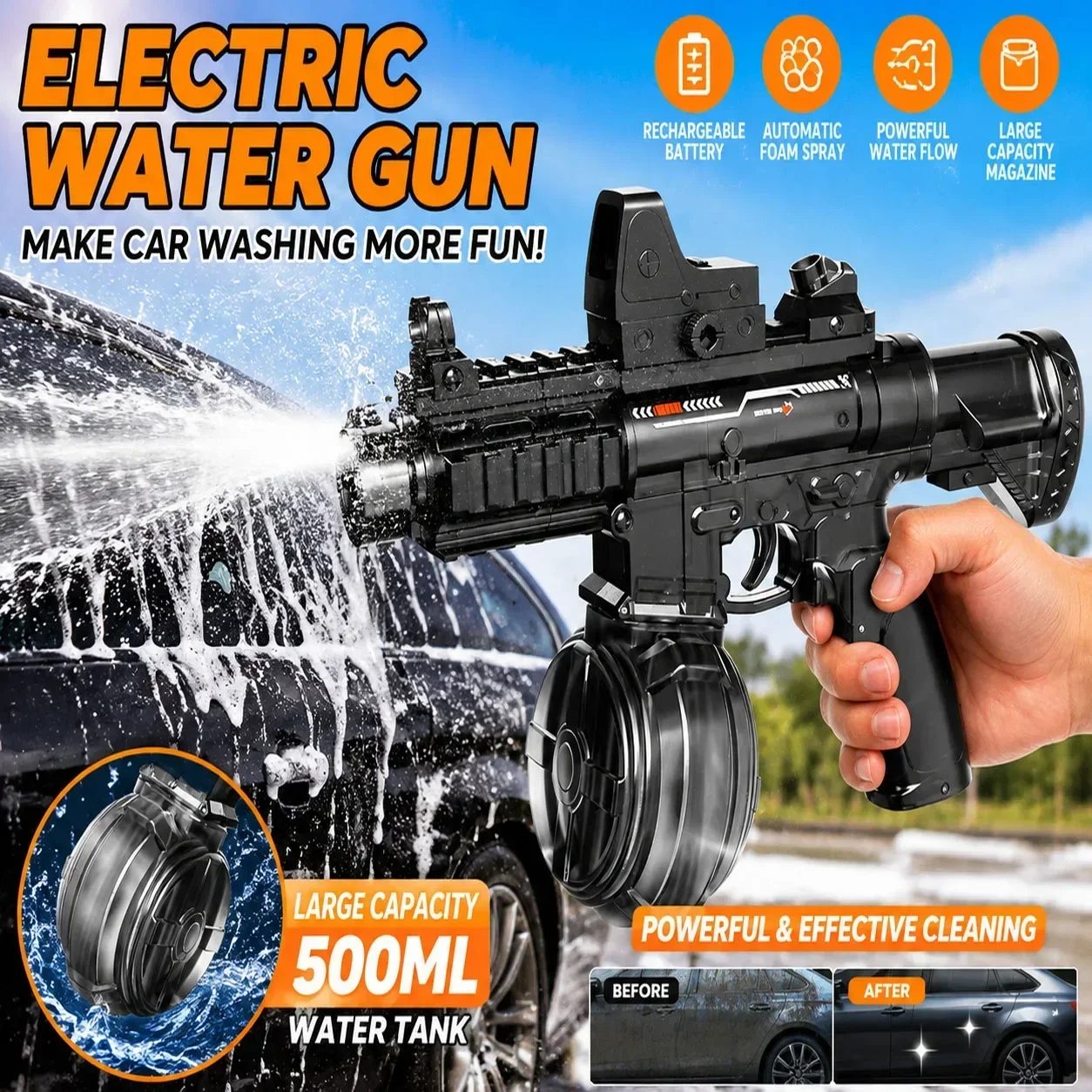 Electric Water Guns for Adults & Kids, Automatic Water Gun Lights Flashing , Summer Outdoor Pool Beach Toy
