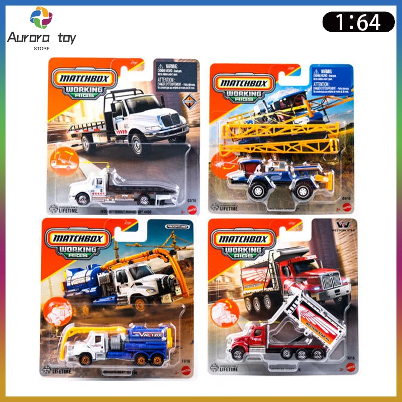 

2025 New Matchbox Model Simulation Sngineering Vehicle Alloy Car Model Dump Flat Trailer Collect Toy Ornament Birthday Kids Gift