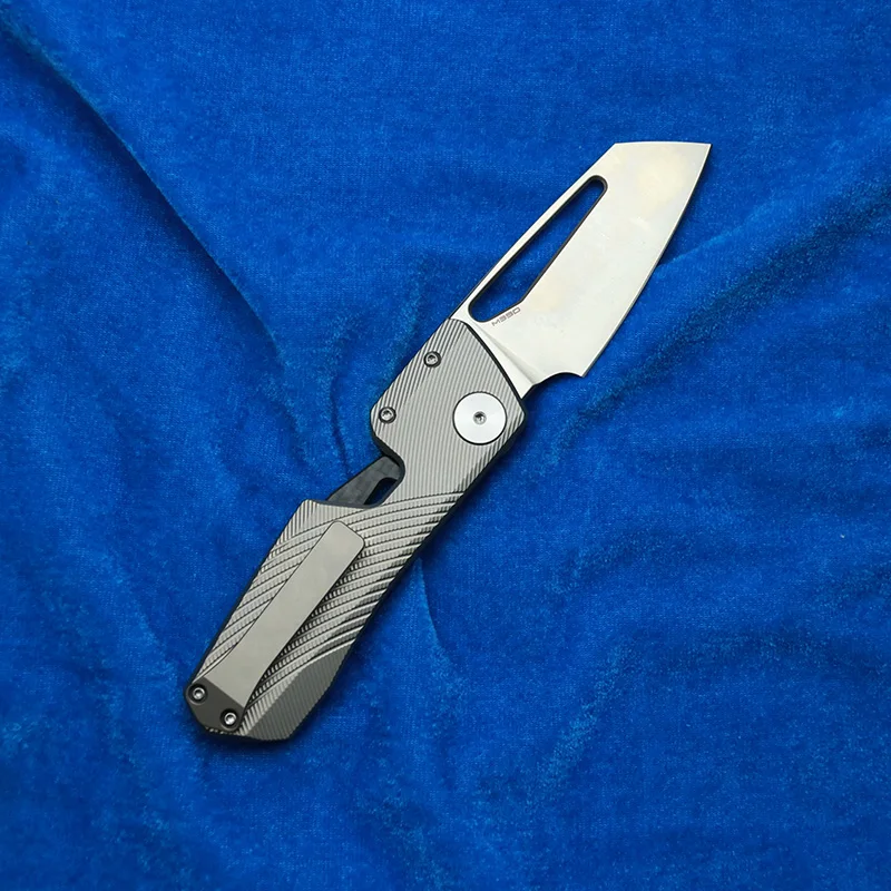 LEMIFSHE M390 Winterpudding Milled Titanium Handle Ceramic Bearings Pocket EDC Tool Fishing Camping Hunting Pencil Folding Knife