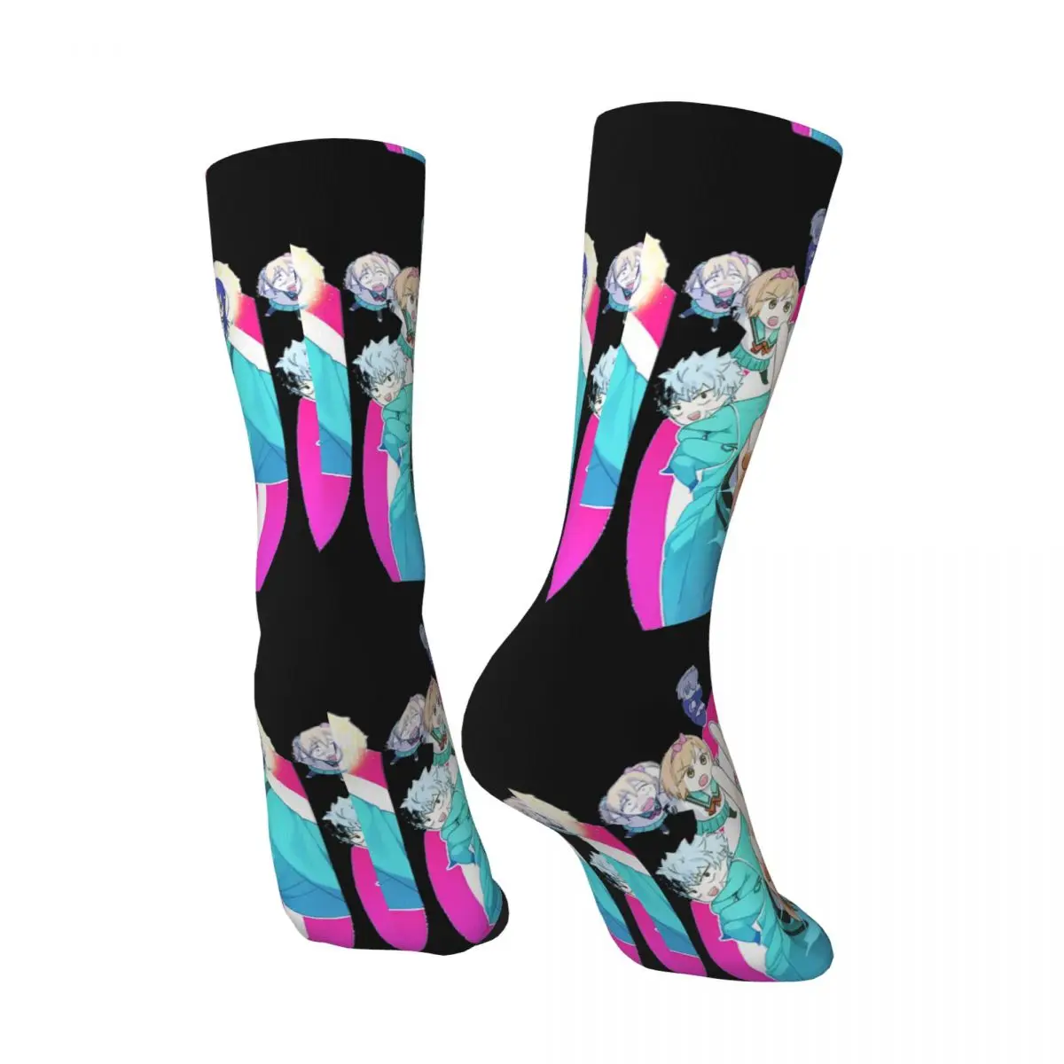 Chaussettes de compression amusantes et joyeuses pour hommes, Cool K, joli chat, Vintage, Harajuku, Saiki, kusu no nan, Hip Hop, nouveauté, chaussettes d'équipage sans couture