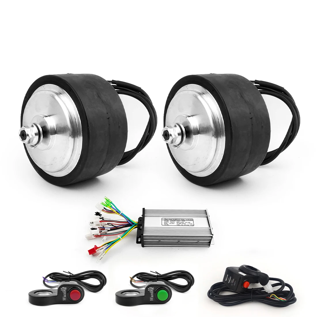 Neumático sólido de 5 pulgadas, doble accionamiento, supermercados, entrega móvil, carrito de carga de baja velocidad, Kit de Motor de cubo de engranaje
