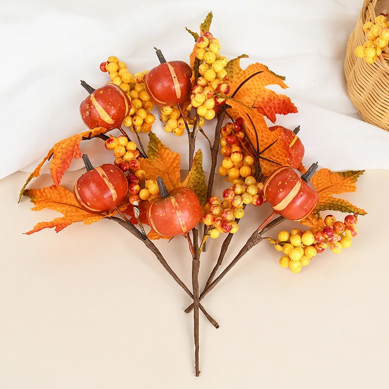 

Artificial Simulation Maple Leaf Pumpkin Halloween Decoration Fall Harvest Props DIY Autumn Harvest Thanksgiving Halloween Decor