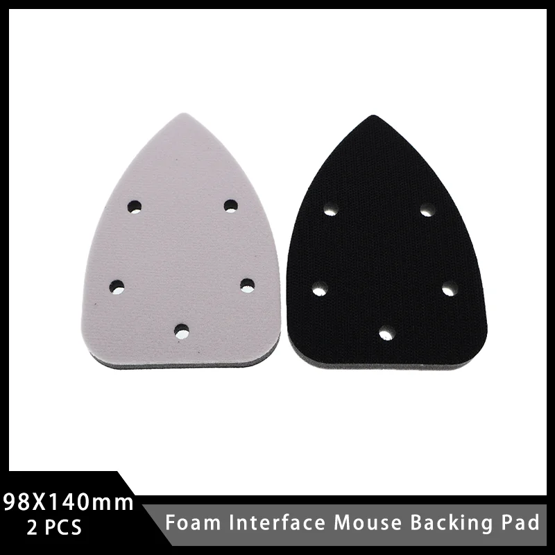 2 Pcs Foam Interface Mouse Backing Pad 98X140 mm for Reducing the Vibration of the Sanding Tool and Iimprove the Grinding Effect