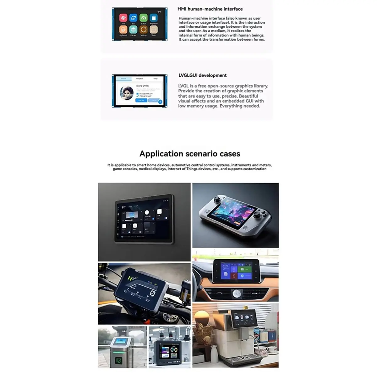 7inch - Development Board with Touchscreen 800x480 LVGL WIFI&BLE HMI RGB LCD Smart Display Screen
