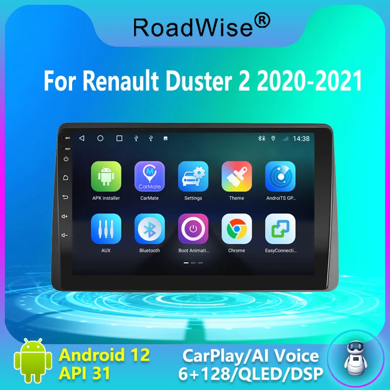 

8+256 Android Car Radio Multimedia For Renault Duster HM 2 2020 2021 Carplay 4G Wifi GPS DSP DVD 2 Din BT Navi Autoradio Stereo